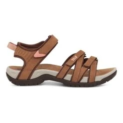 Teva Tirra Leather Sandals Brown Grey Women